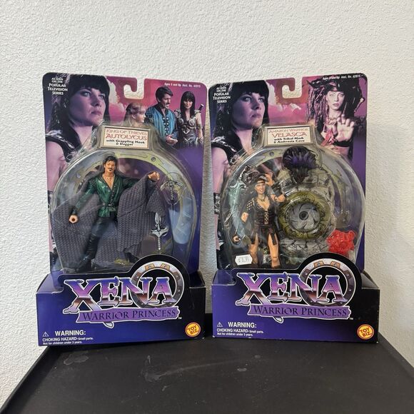 Lot of 2 Xena Action Figures Autolycus & Velasca Xena Warrior Princess Vintage - Picture 1 of 3